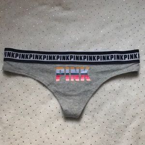 Gray and print thong underwear